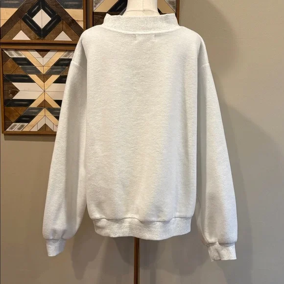 PARKE Inside Out Varsity Fleece Mockneck White / Light Grey size L/XL - Picture 5 of 10